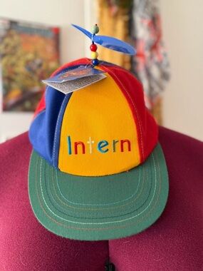 Rare Multicoloured Intern Google Hat with Propeller spinner